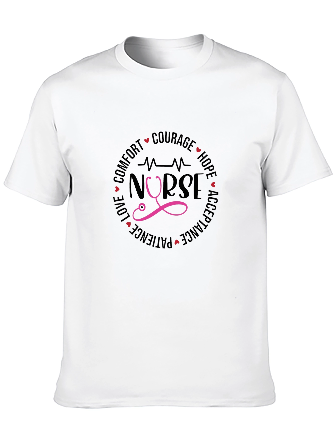 Nurse Heartbeat Stethoscope Graphic Tee