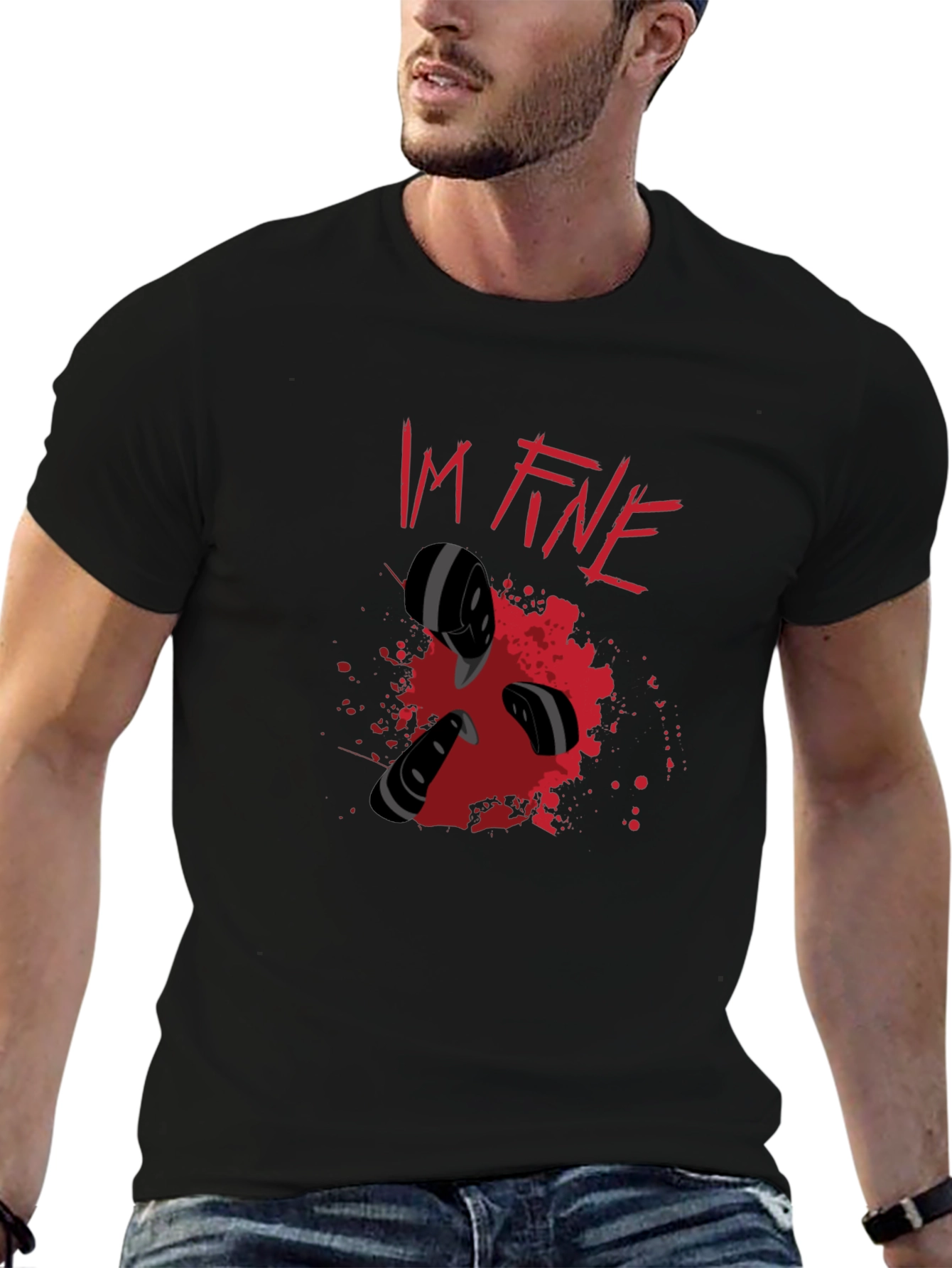 Im Fine Graphic T-Shirt - Black Cotton Tee