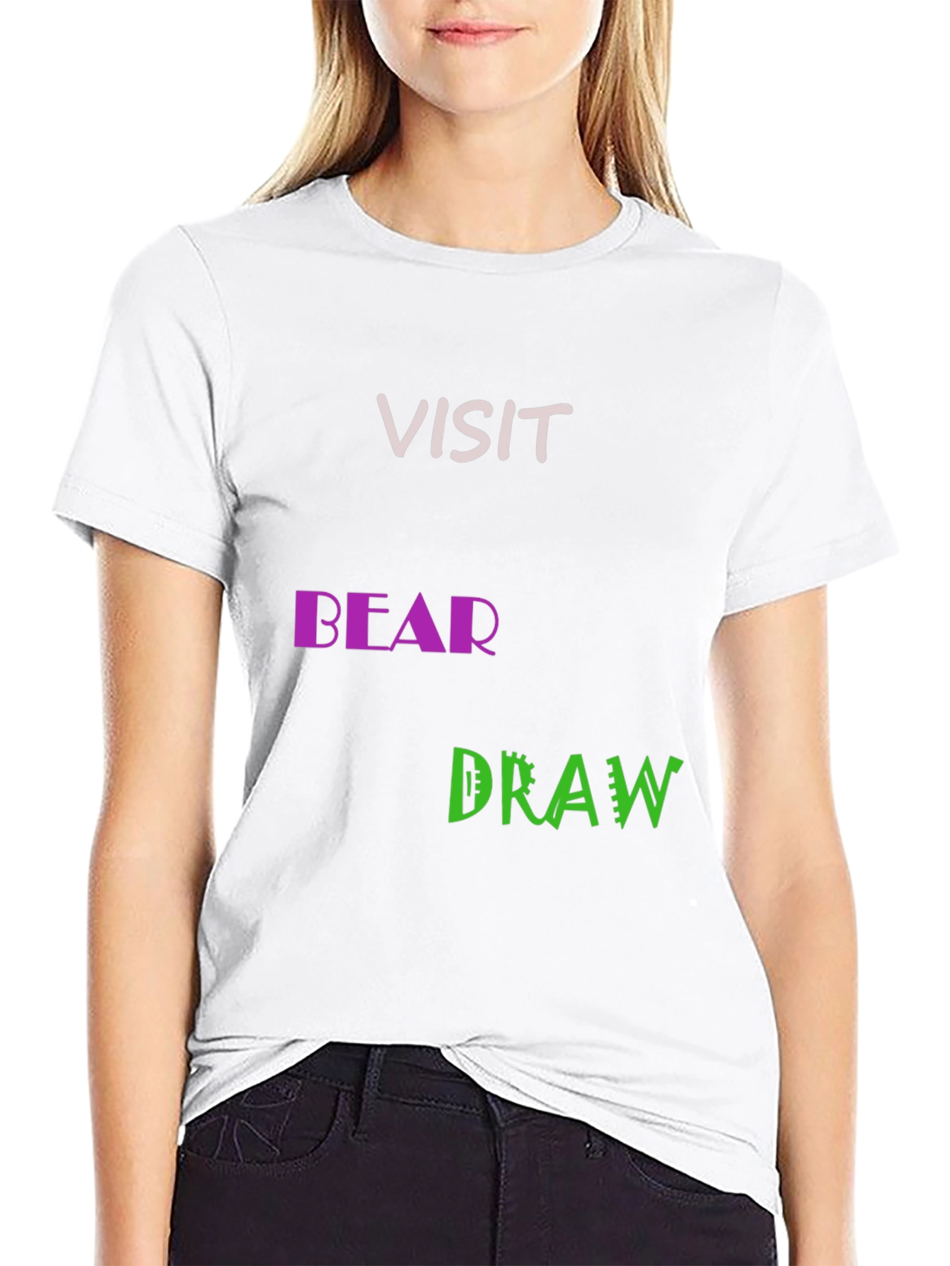 Visit Bear Draw Graphic Tee - Black