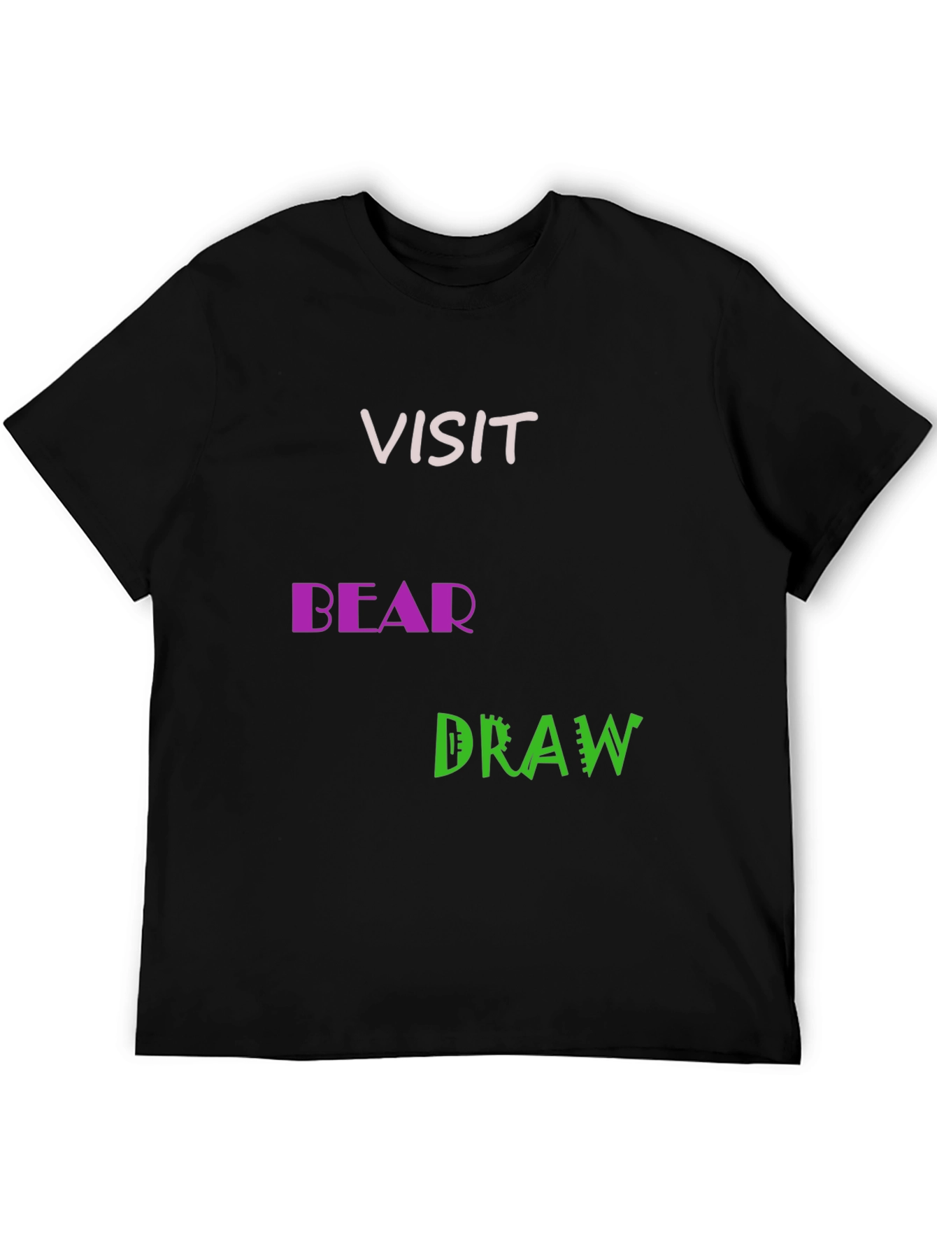 Visit Bear Draw Graphic Tee - Black