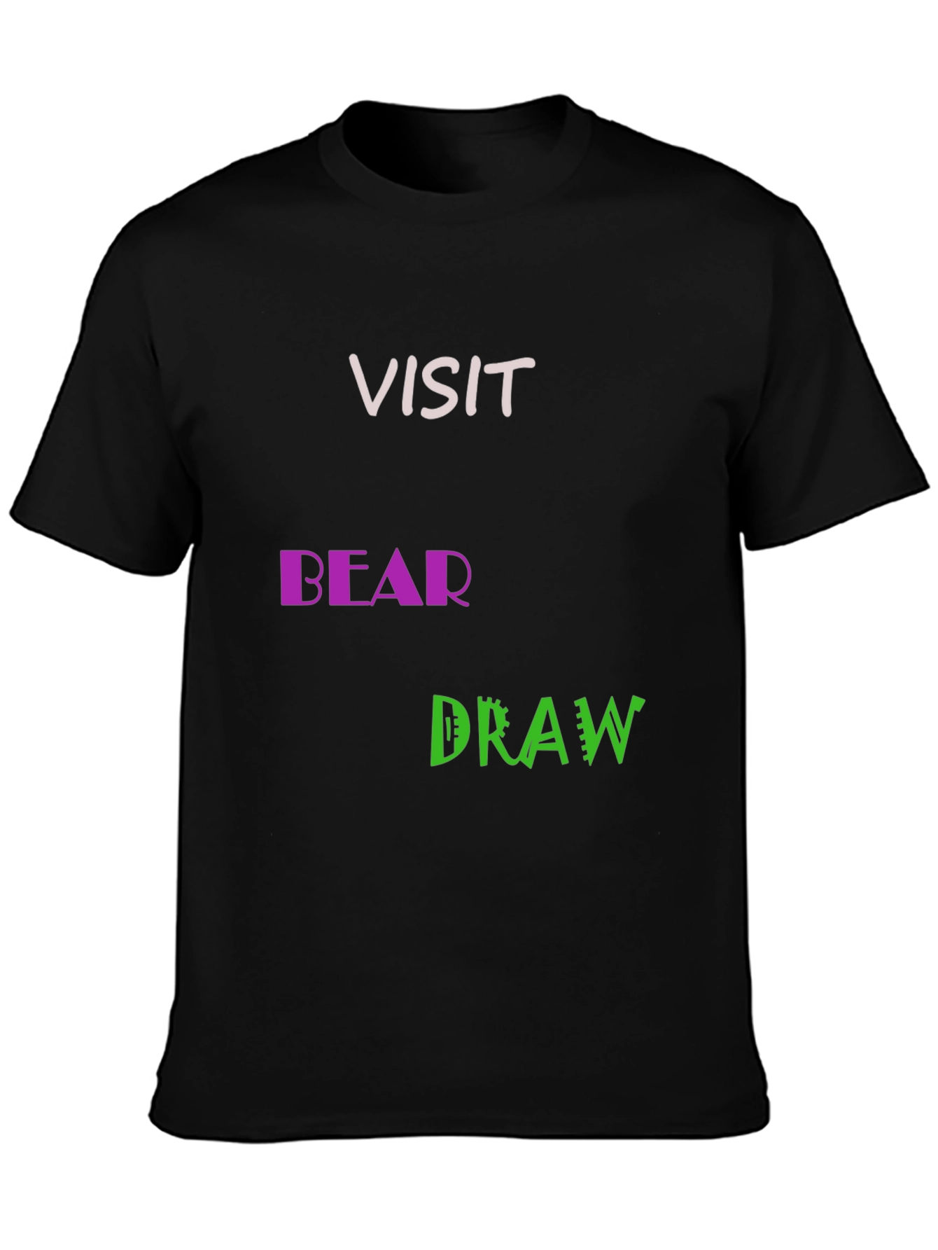 Visit Bear Draw Graphic Tee - Black
