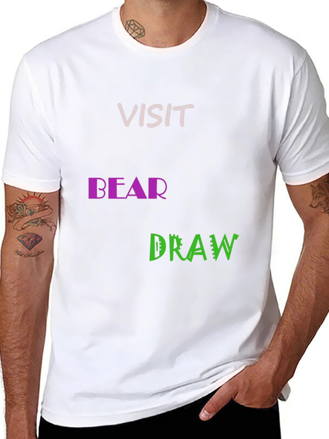 Visit Bear Draw Graphic Tee - Black