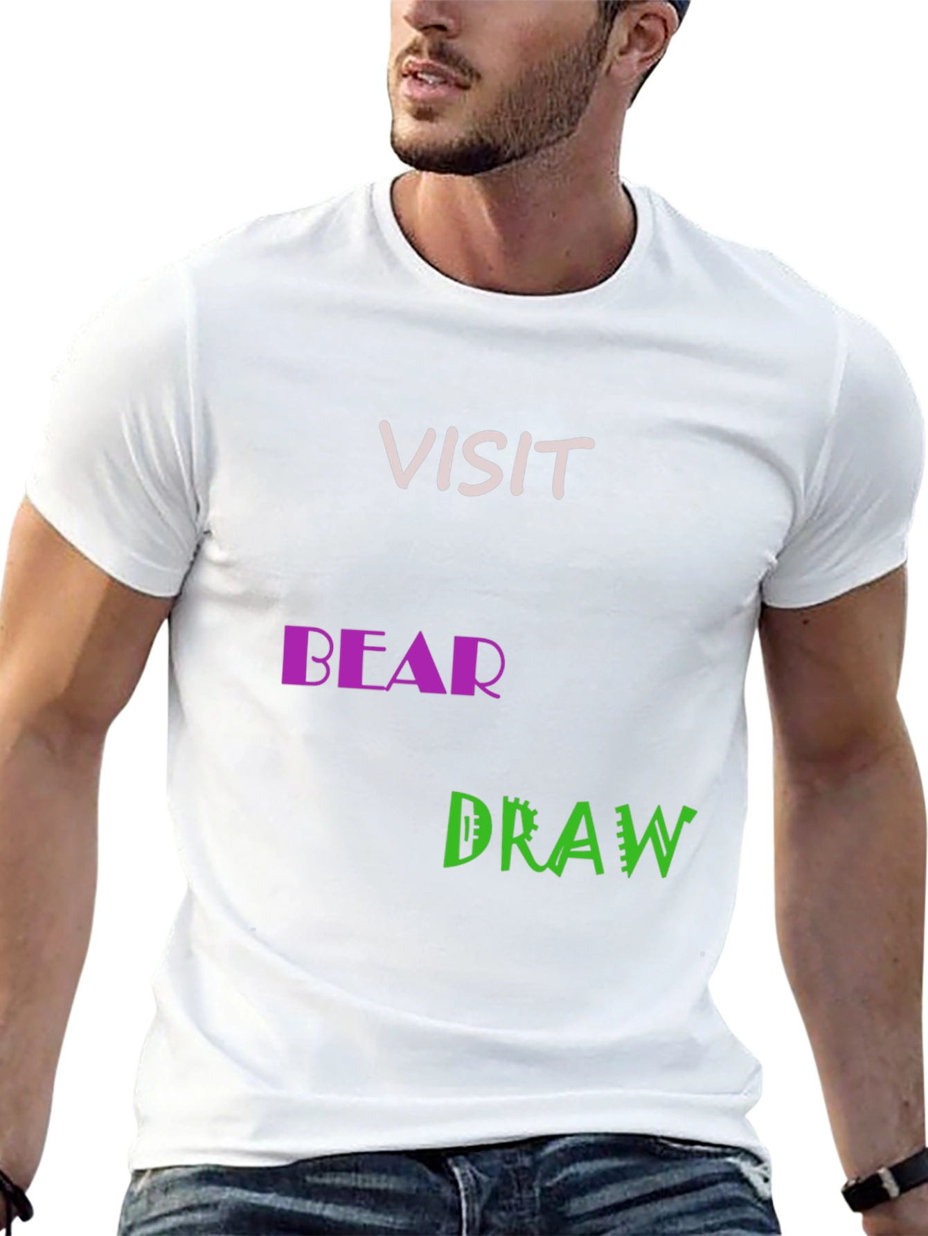 Visit Bear Draw Graphic Tee - Black