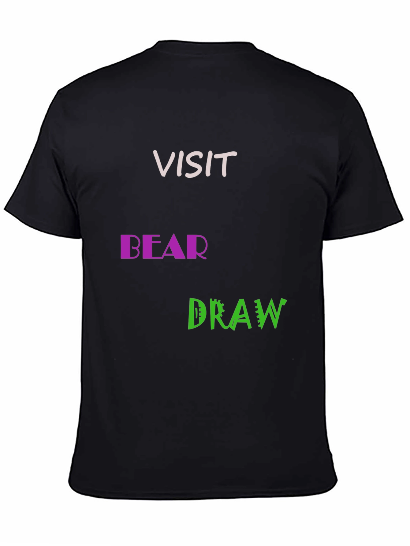 Visit Bear Draw Graphic Tee - Black