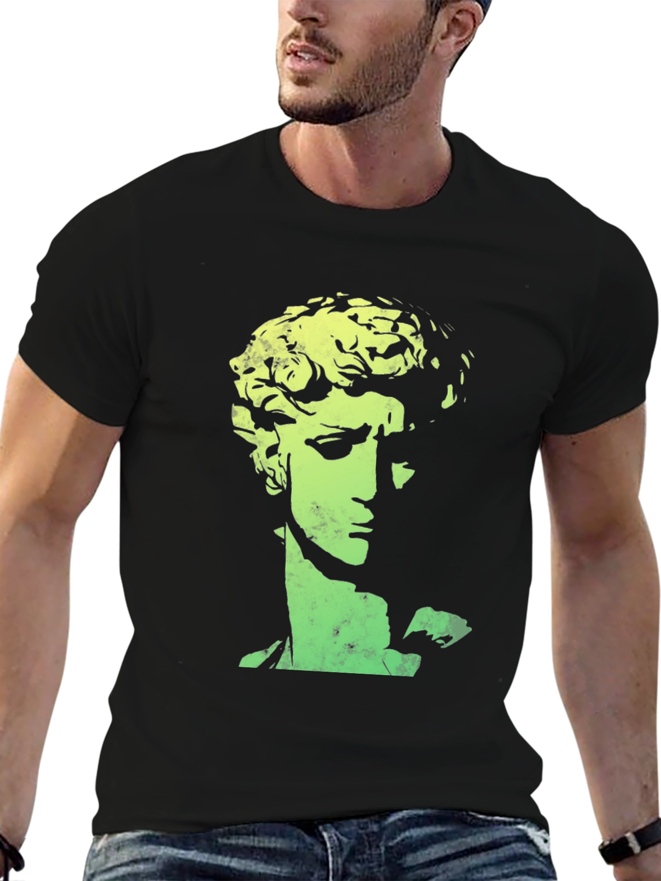 Statue Head Graphic Tee - Black Unisex T-Shirt