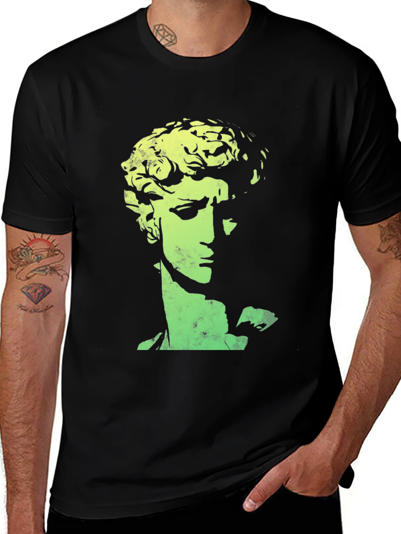 Statue Head Graphic Tee - Black Unisex T-Shirt