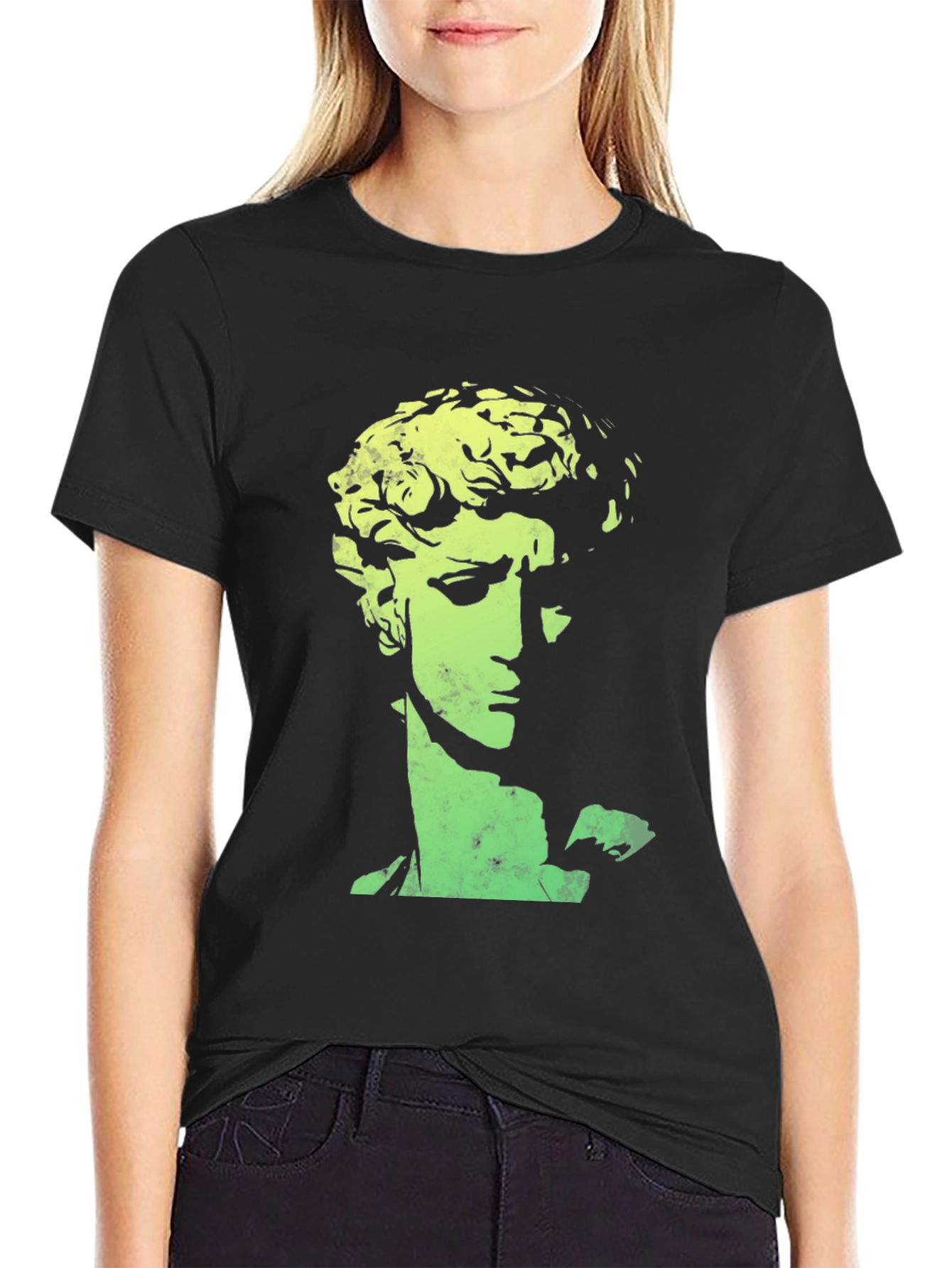 Statue Head Graphic Tee - Black Unisex T-Shirt