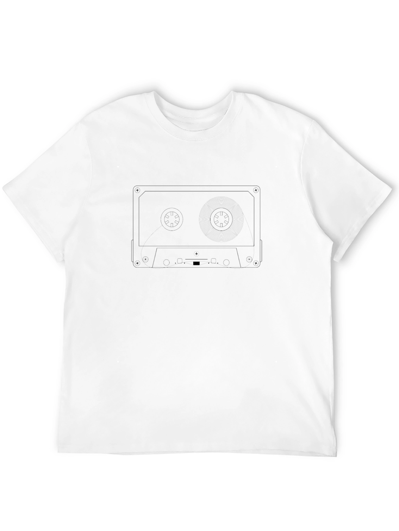 Retro Cassette Tape Graphic Tee - Black