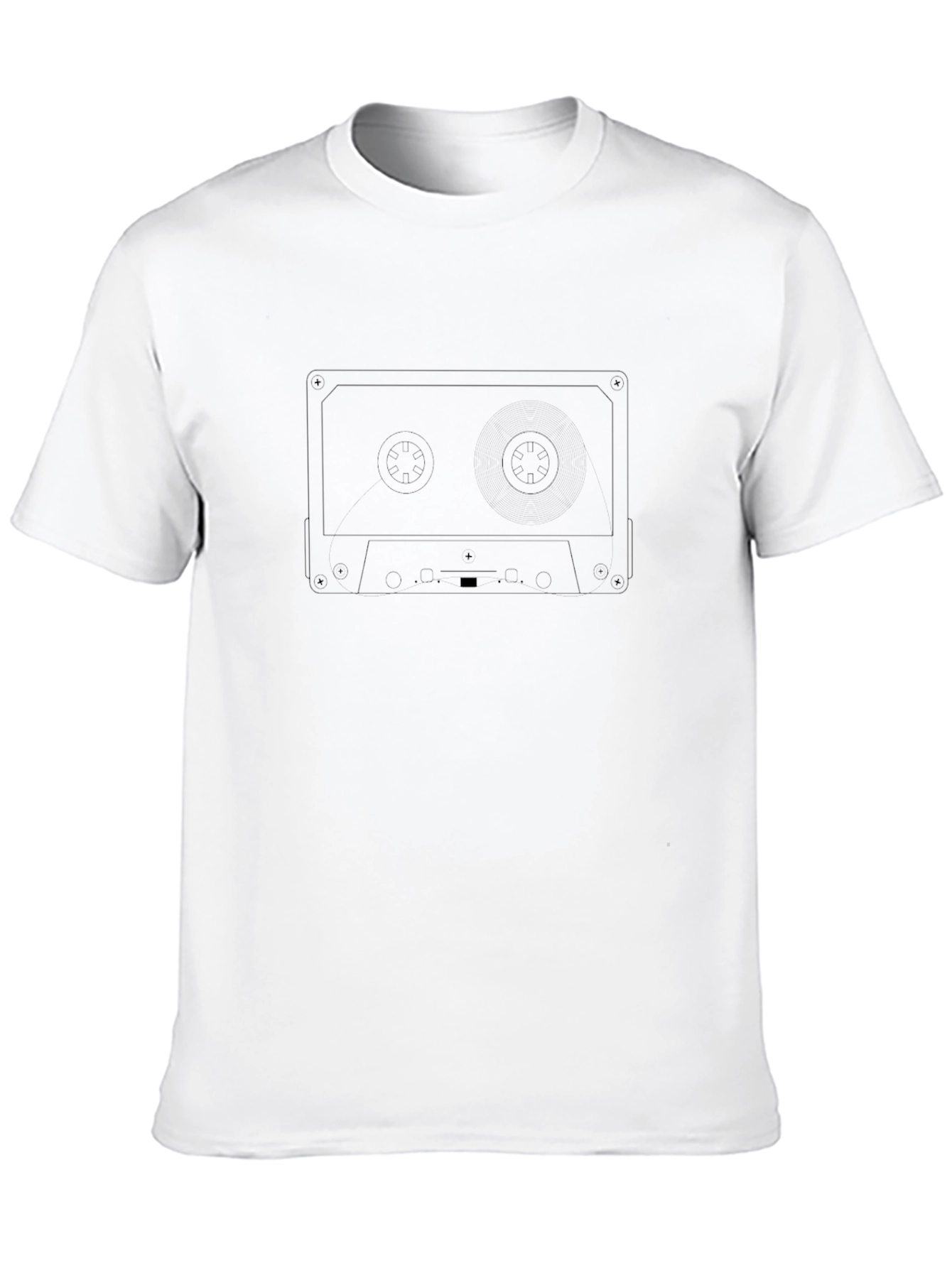 Retro Cassette Tape Graphic Tee - Black