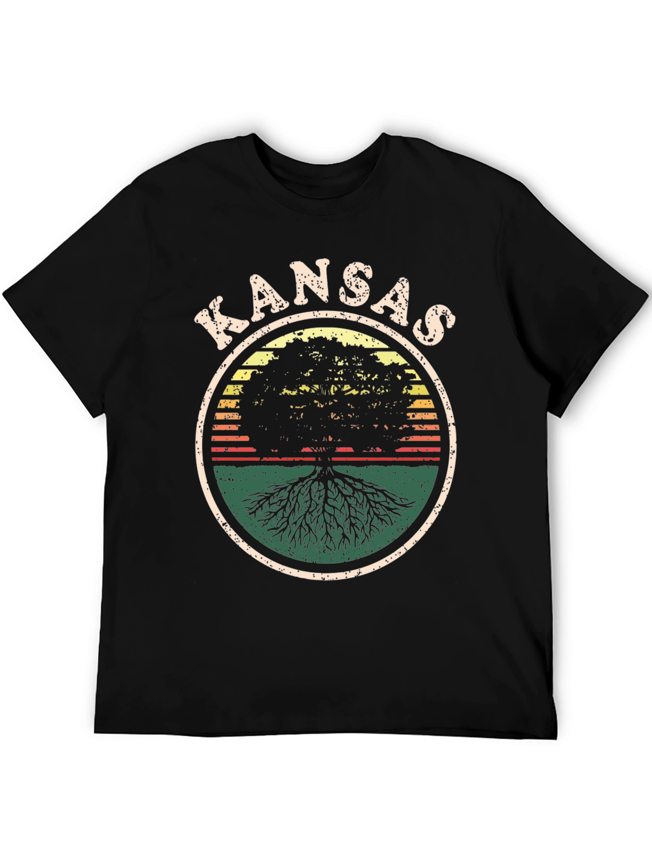 Kansas Tree Roots Graphic Tee - Unisex Black T-Shirt
