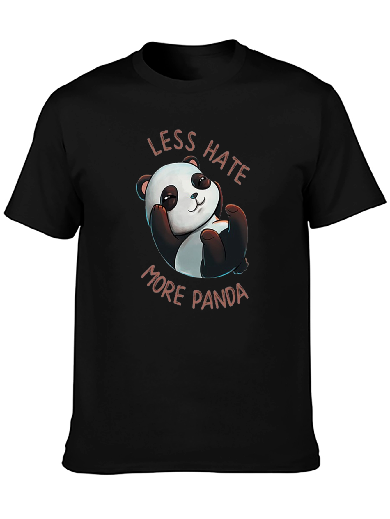 Less Hate More Panda Black T-Shirt