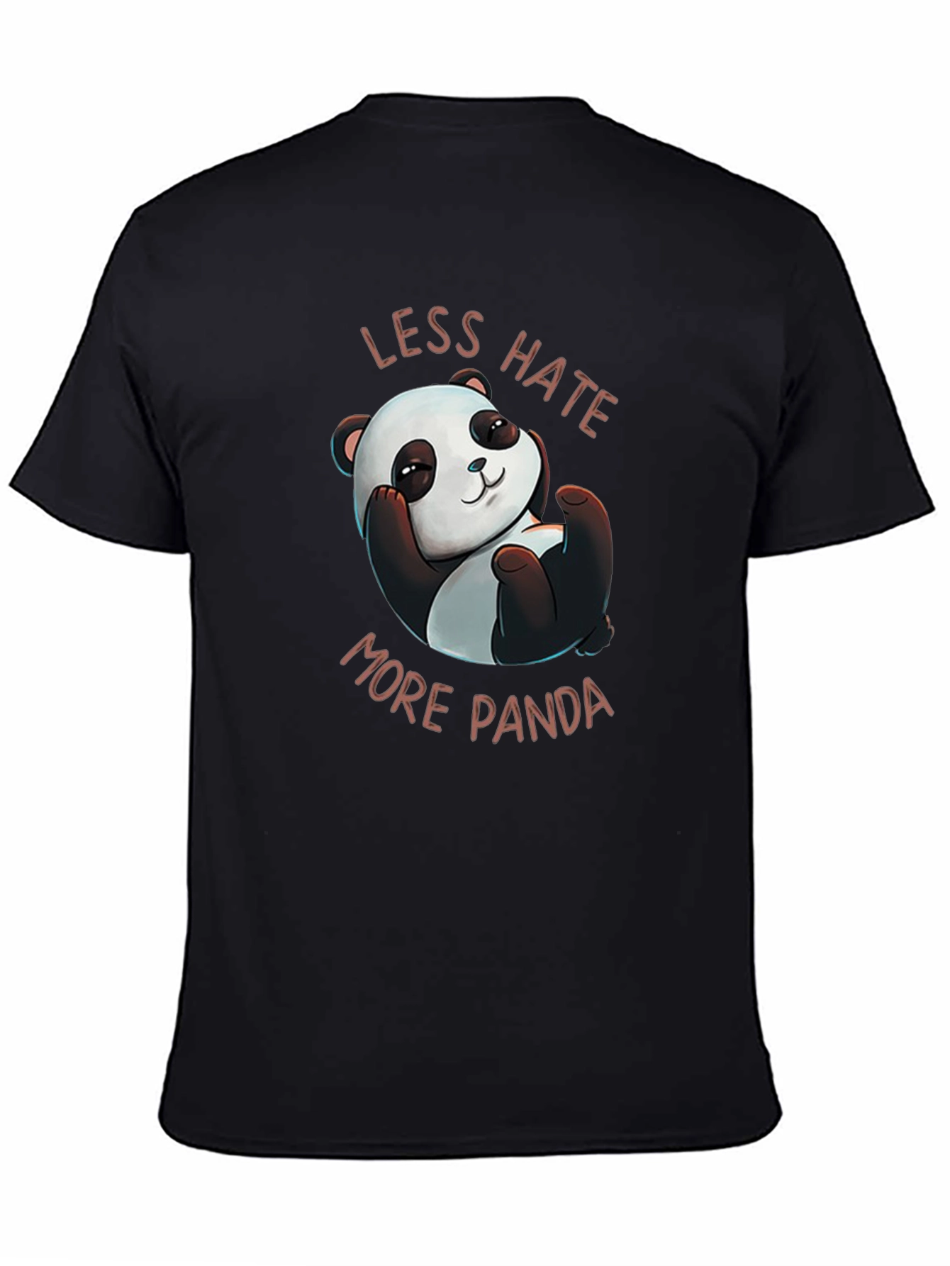 Less Hate More Panda Black T-Shirt