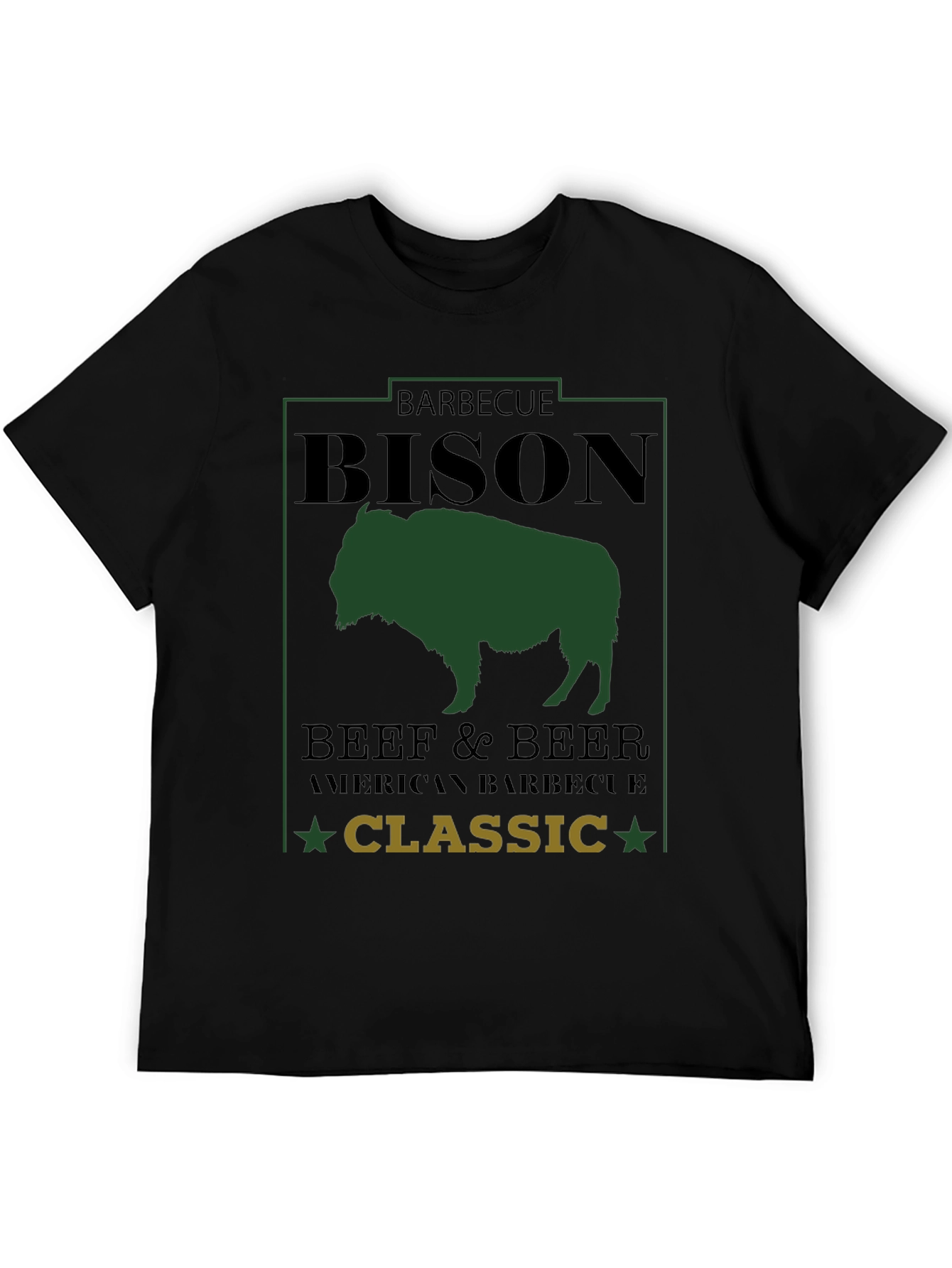 Bison Barbecue T-Shirt - Classic Beef & Beer Tee