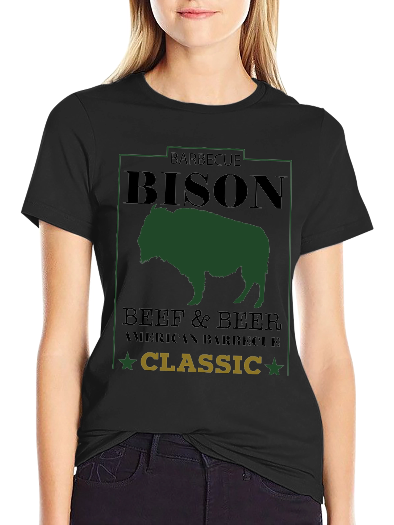 Bison Barbecue T-Shirt - Classic Beef & Beer Tee