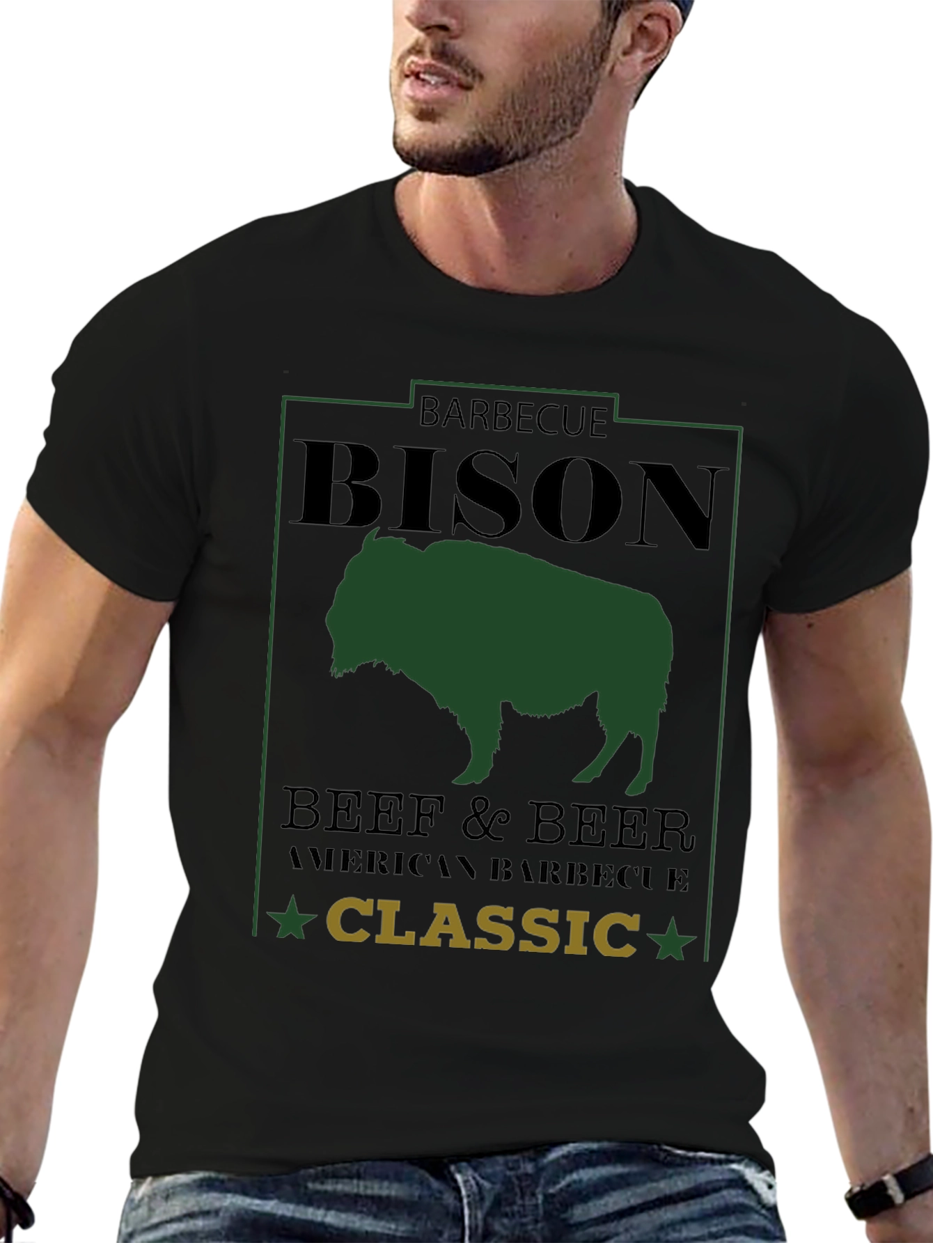Bison Barbecue T-Shirt - Classic Beef & Beer Tee