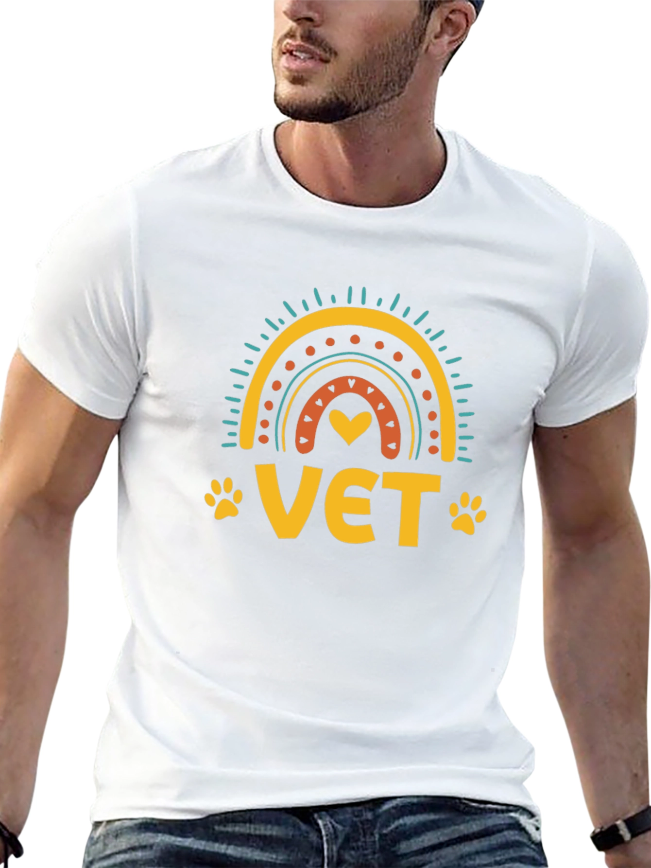 Vet Rainbow Graphic Tee - Animal Lover T-Shirt