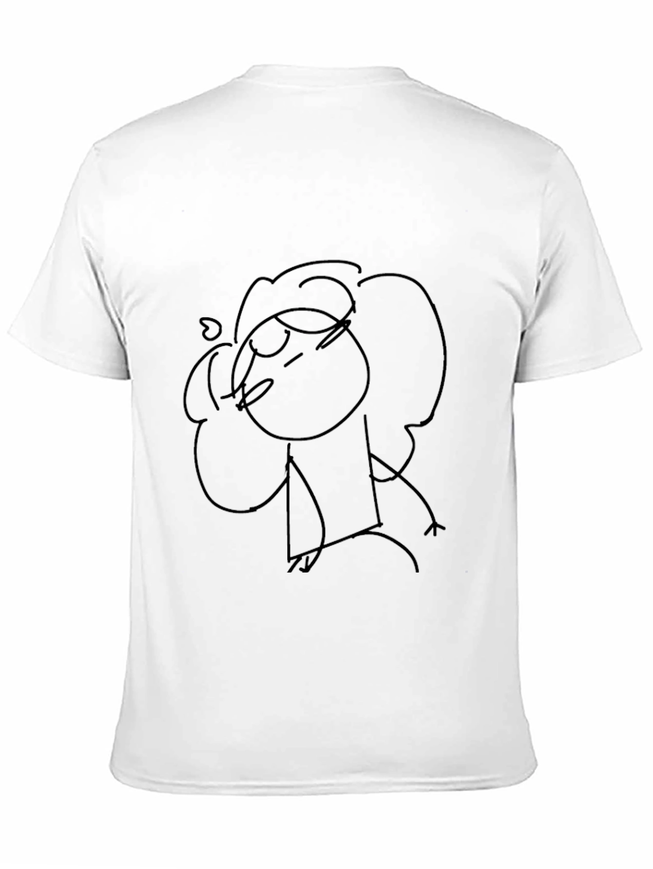 Sketchy Character Graphic Tee - Black Cotton Blend