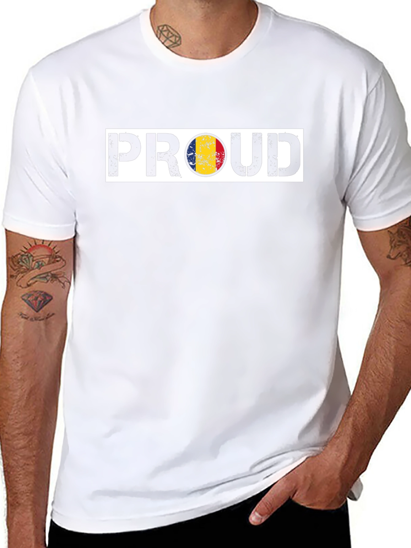 Proud Romania Flag Graphic T-Shirt