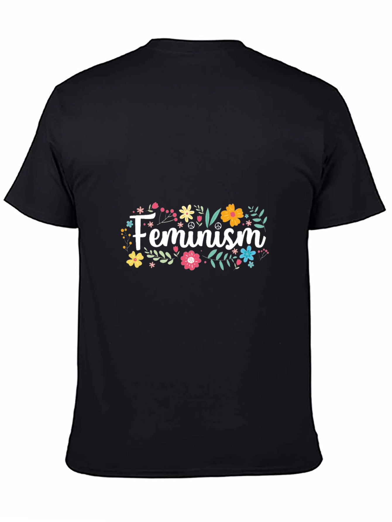 Feminism Floral T-Shirt - Black Graphic Tee