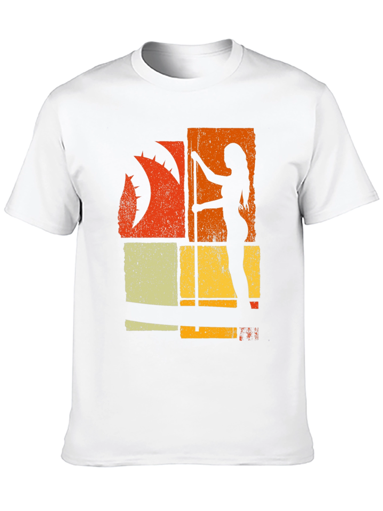 Retro Pole Dancer Graphic Tee - Black Cotton T-Shirt