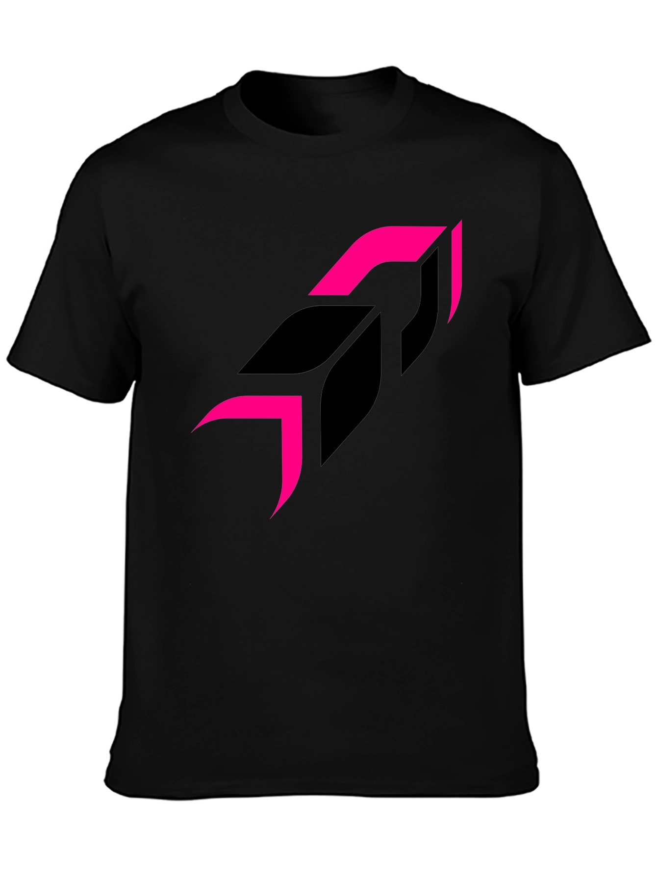 Modern Graphic Tee - Black Shirt Pink Accents