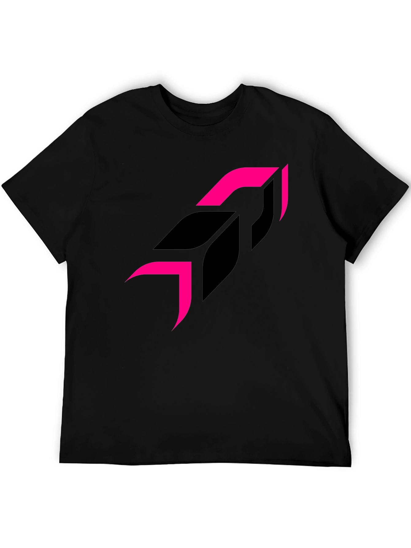 Modern Graphic Tee - Black Shirt Pink Accents