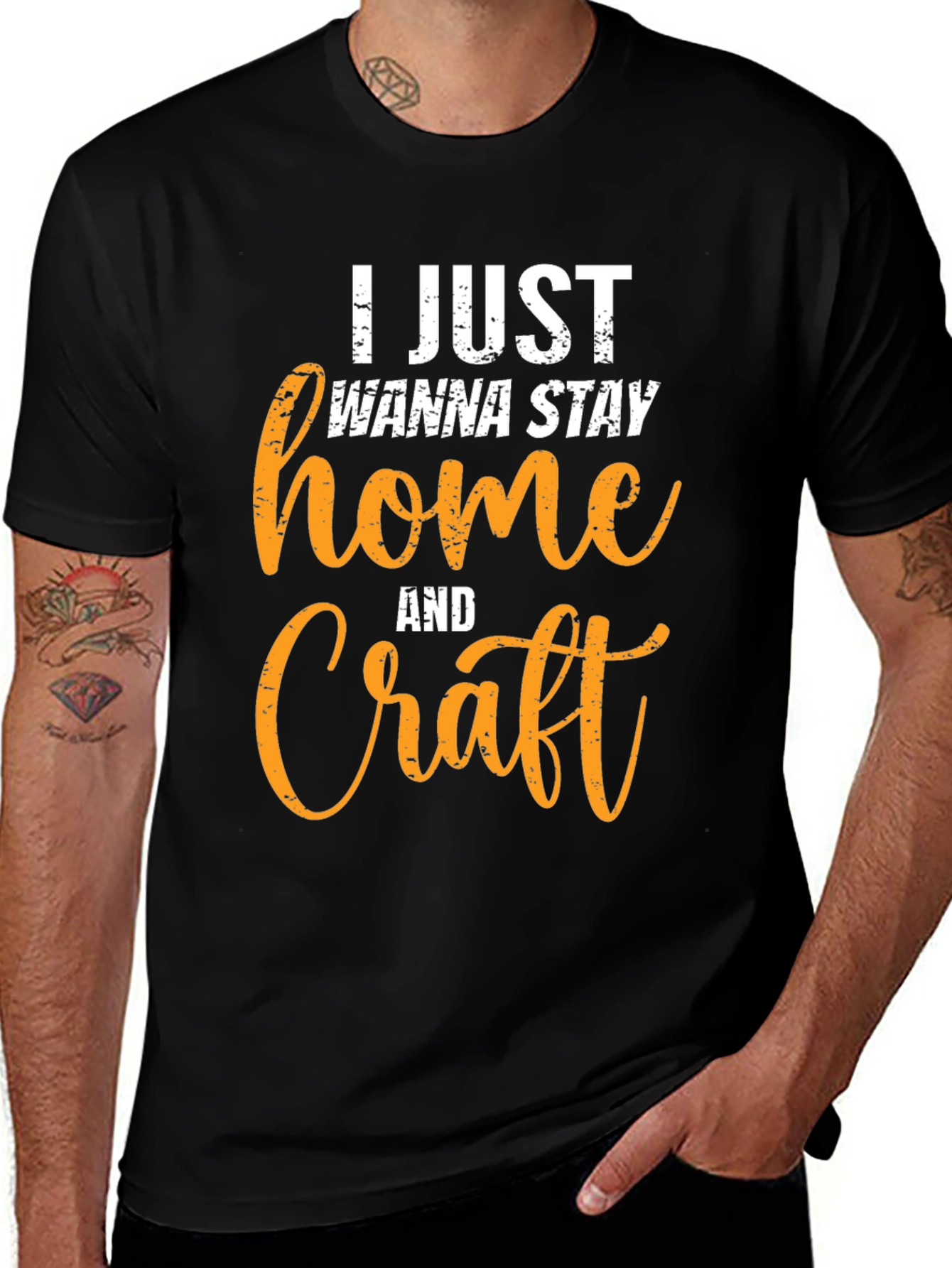Stay Home and Craft T-Shirt - Black