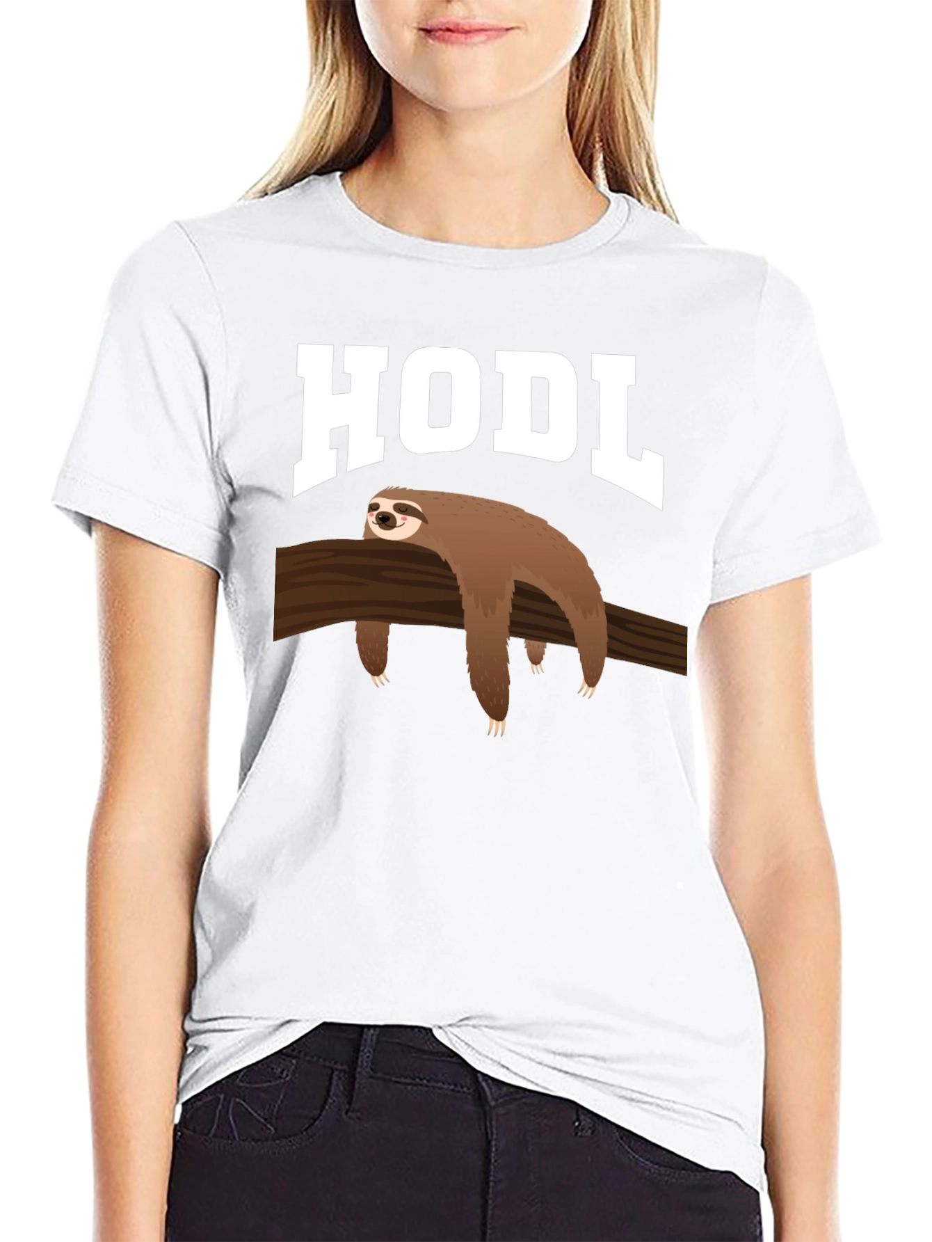 HODL Sloth Graphic Tee - Crypto Investor Apparel