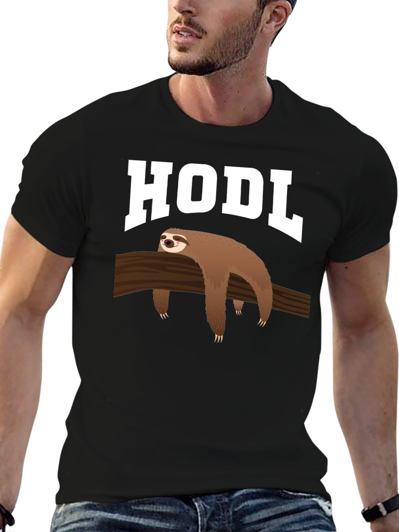 HODL Sloth Graphic Tee - Crypto Investor Apparel