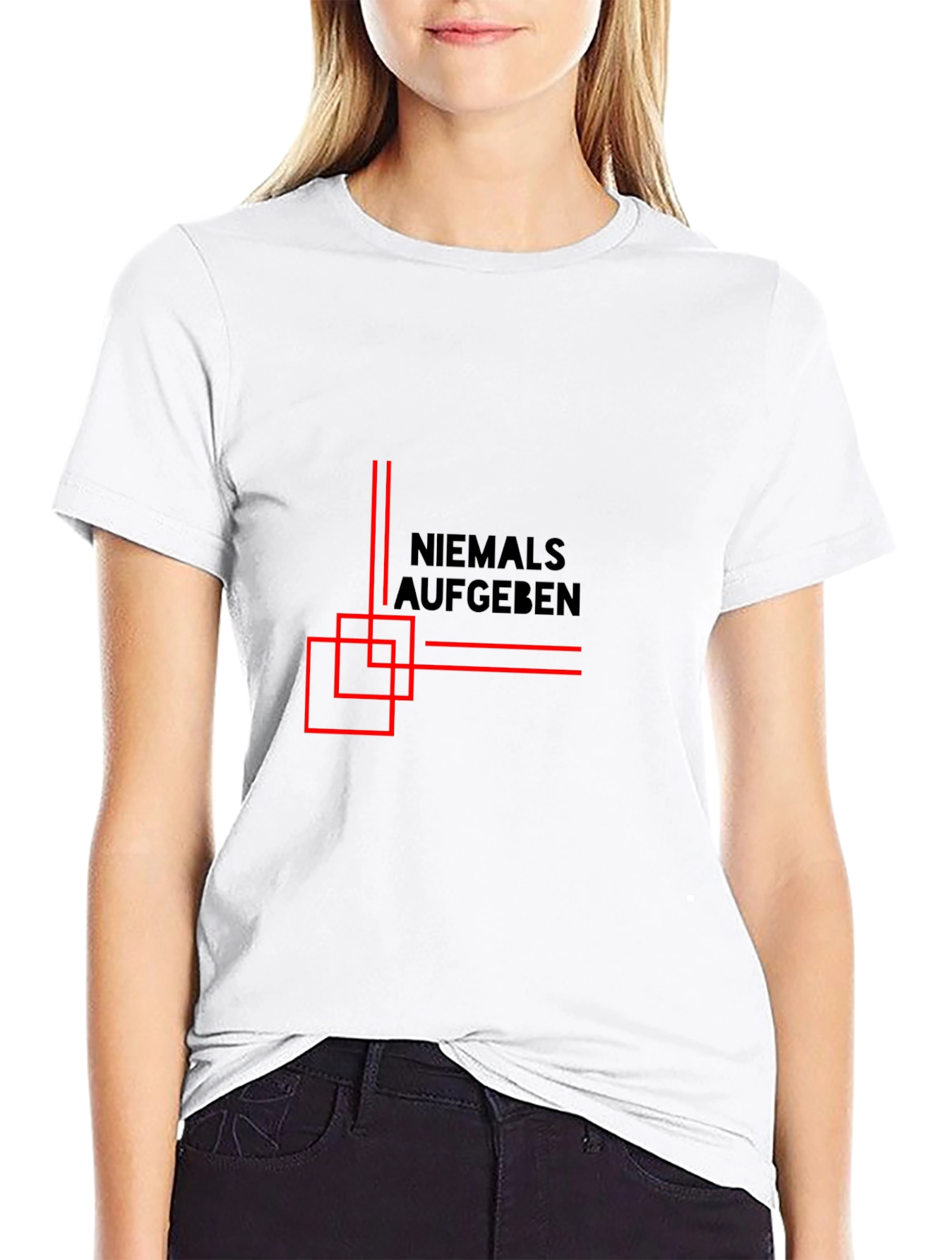 Never Give Up - Mens Black Graphic Tee