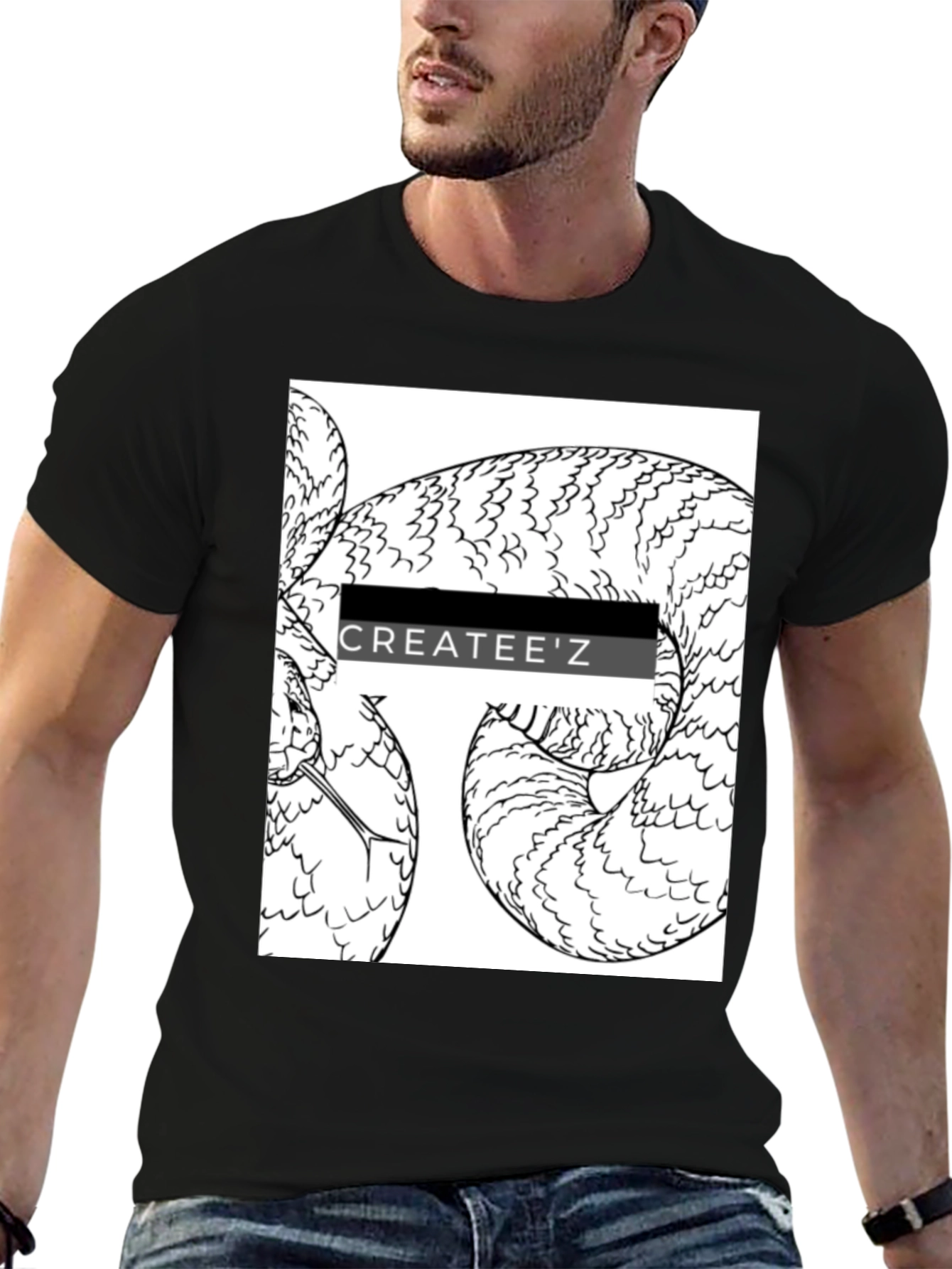 Createez Snake Graphic T-Shirt - Black