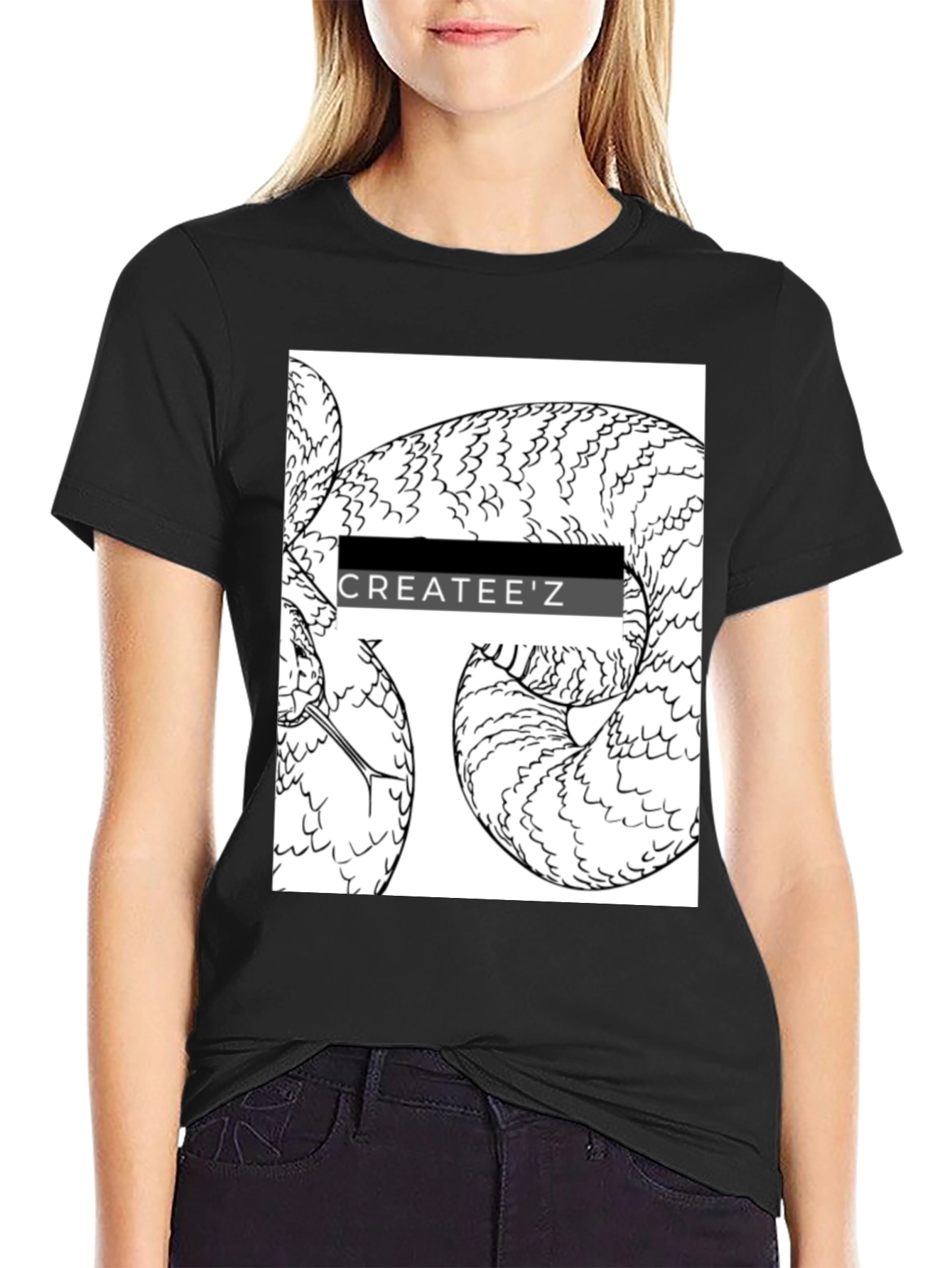 Createez Snake Graphic T-Shirt - Black