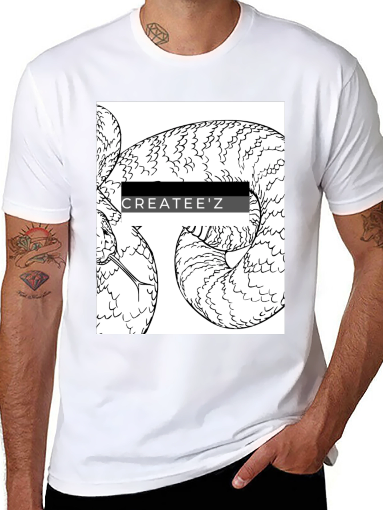 Createez Snake Graphic T-Shirt - Black