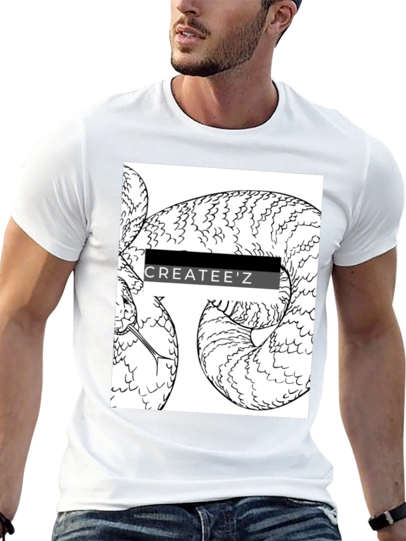 Createez Snake Graphic T-Shirt - Black