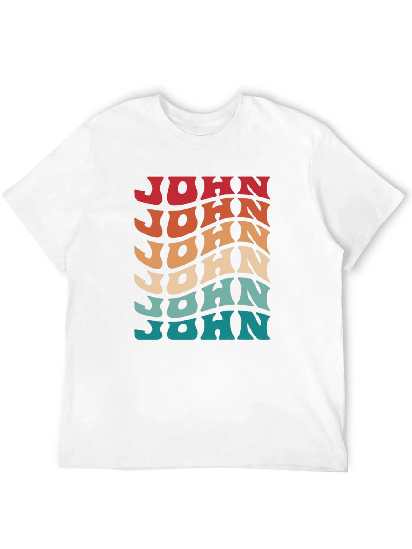 Retro Wavy Name T-Shirt - Personalized John Tee