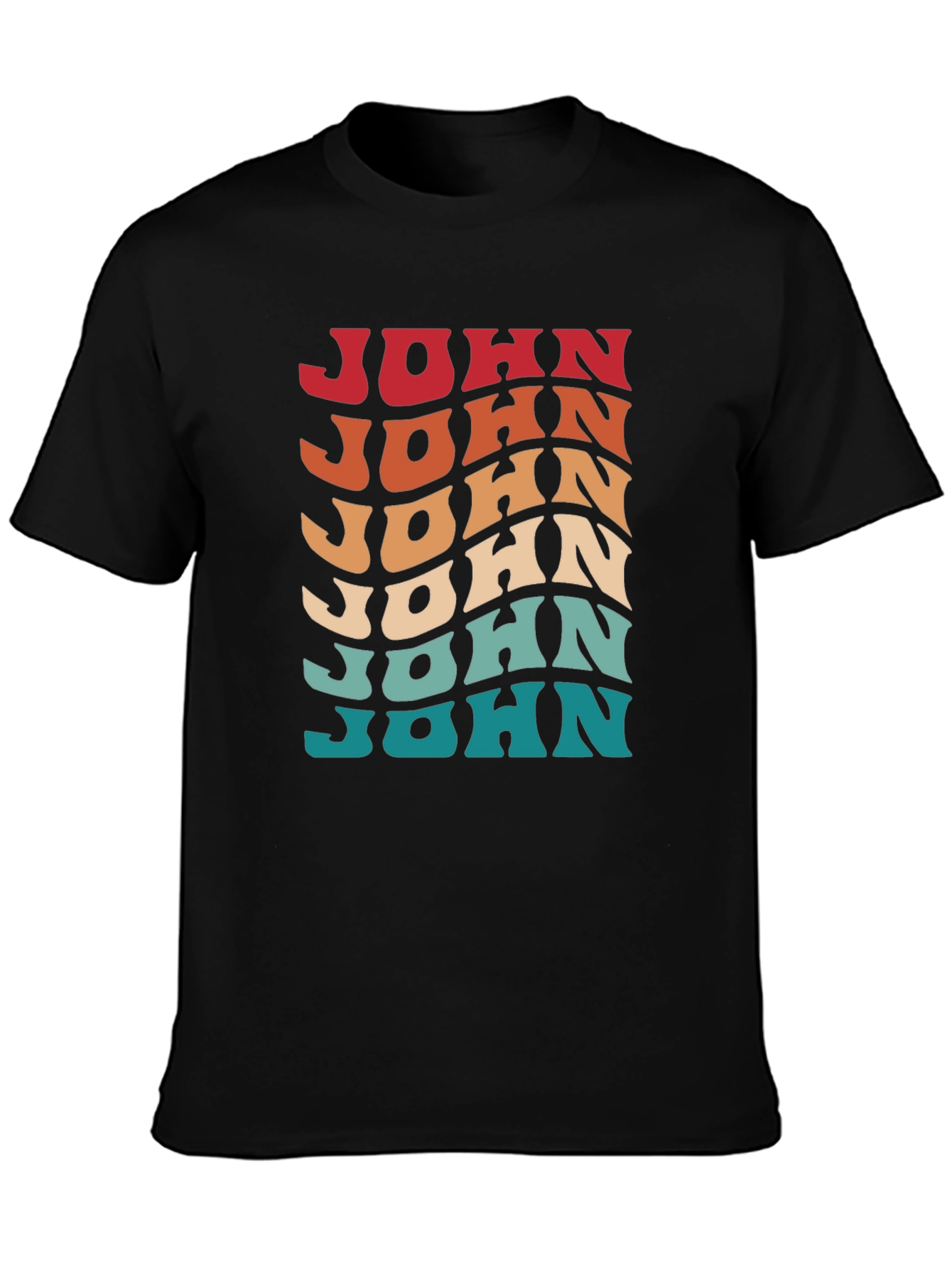 Retro Wavy Name T-Shirt - Personalized John Tee