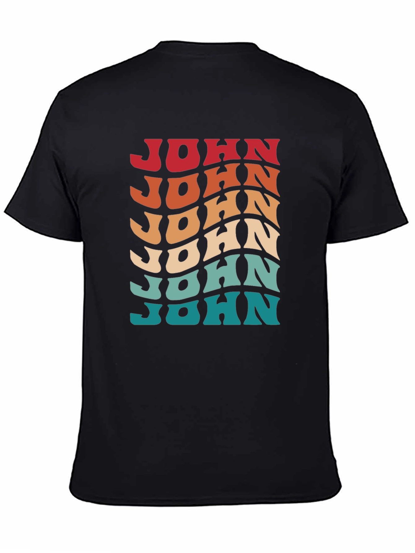 Retro Wavy Name T-Shirt - Personalized John Tee