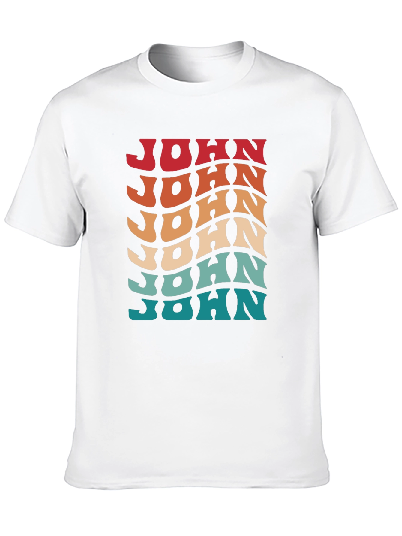Retro Wavy Name T-Shirt - Personalized John Tee