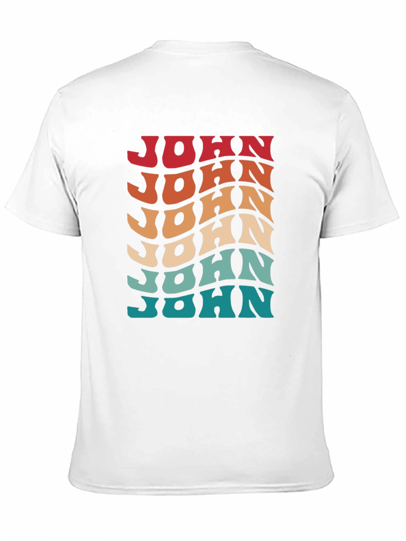 Retro Wavy Name T-Shirt - Personalized John Tee