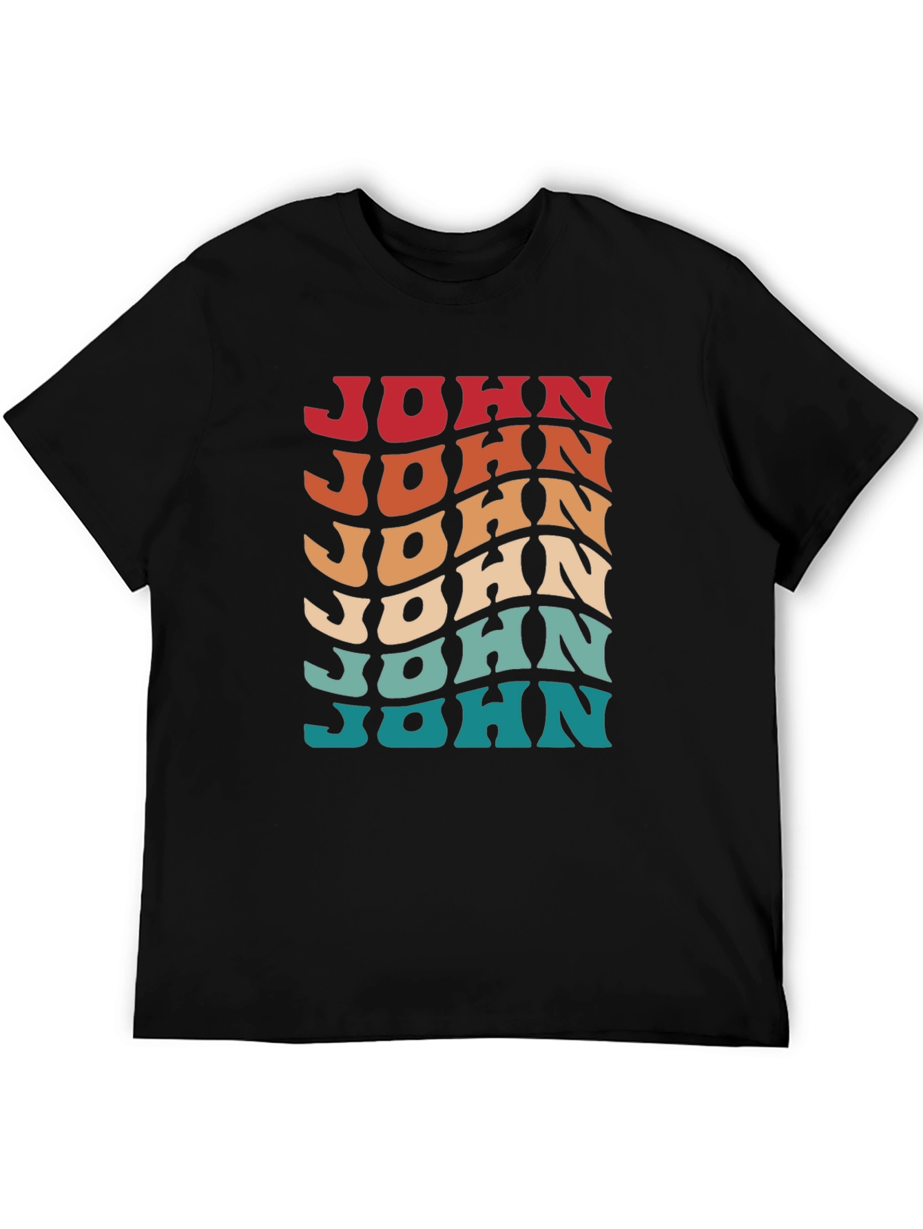 Retro Wavy Name T-Shirt - Personalized John Tee