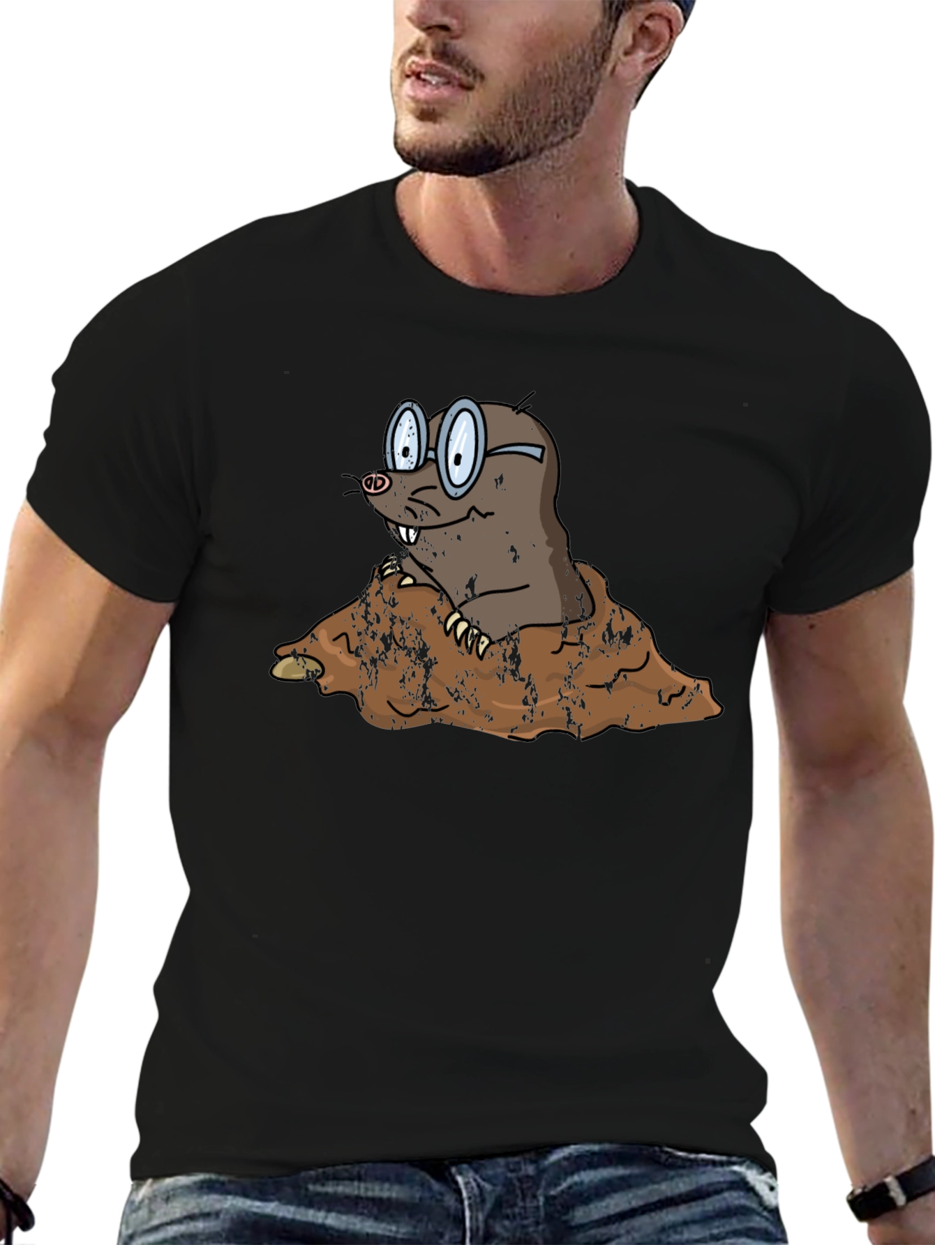 Mole Cartoon Graphic T-Shirt