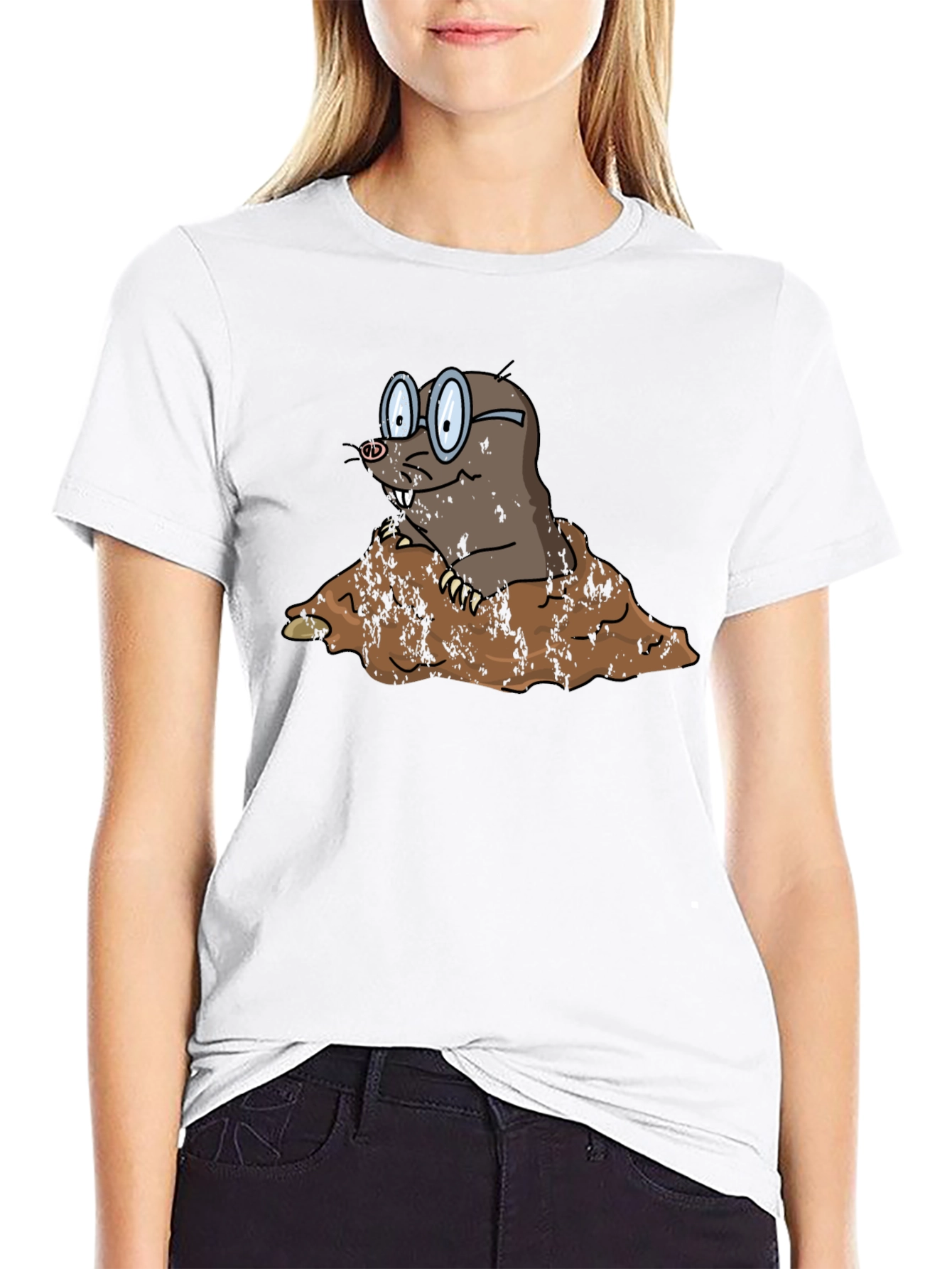 Mole Cartoon Graphic T-Shirt