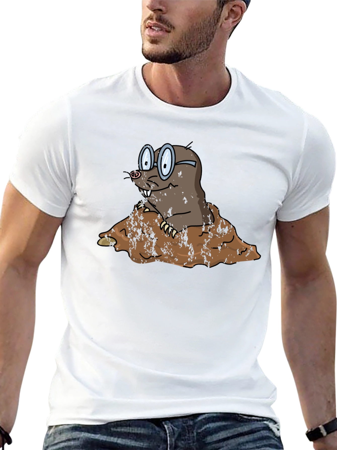 Mole Cartoon Graphic T-Shirt