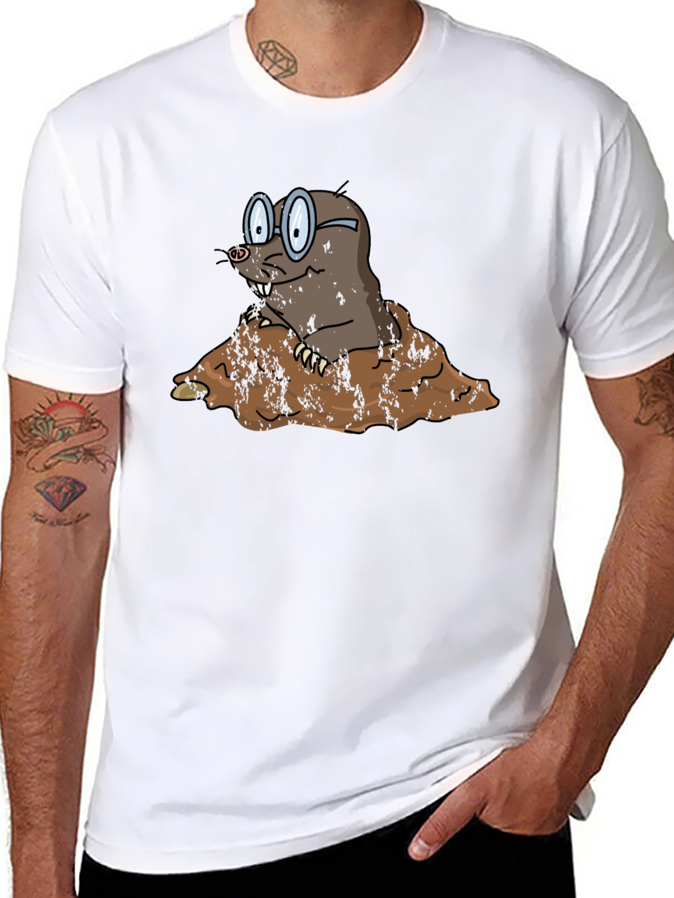 Mole Cartoon Graphic T-Shirt