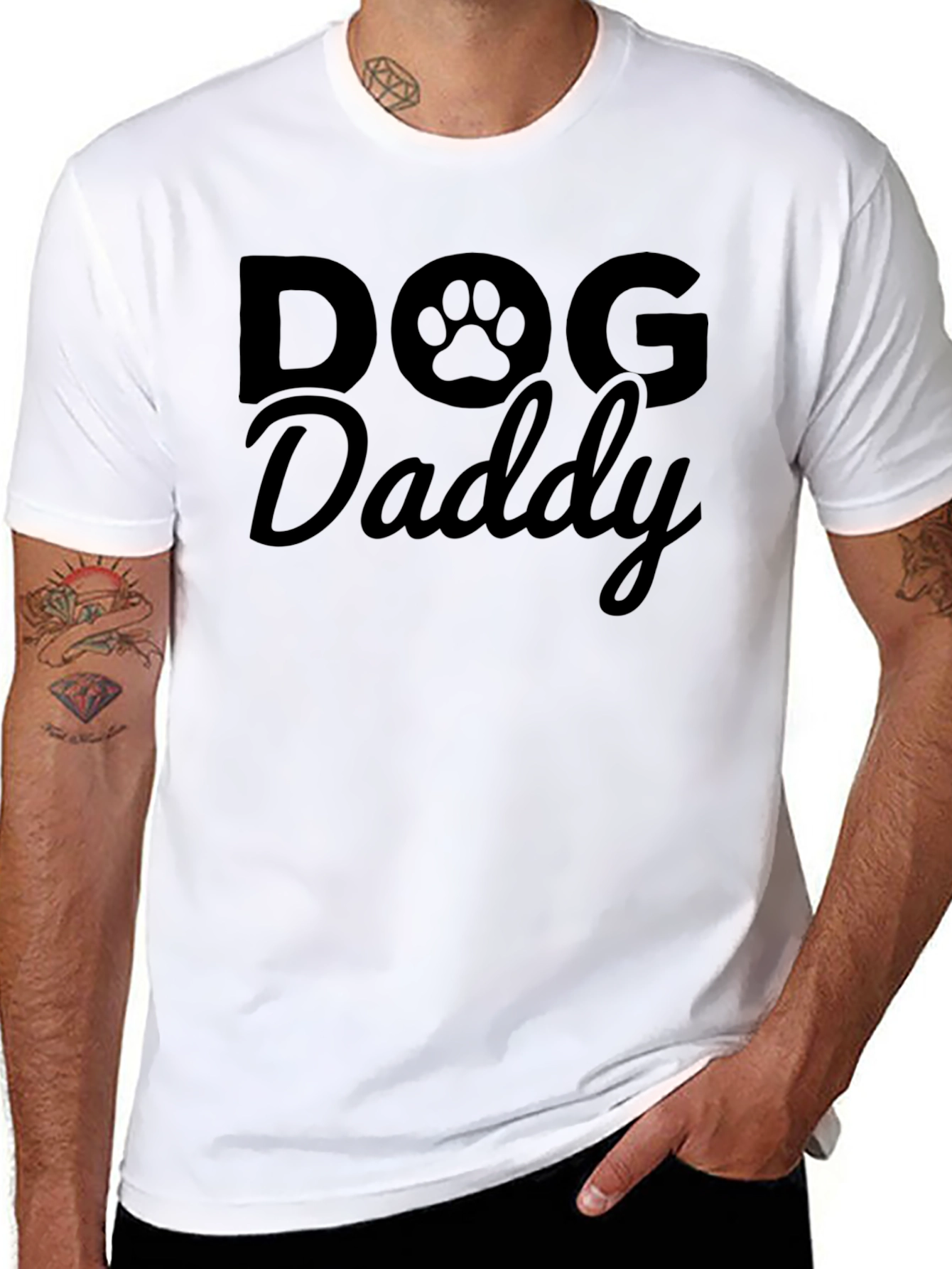 Dog Daddy T-Shirt - Paw Print Design