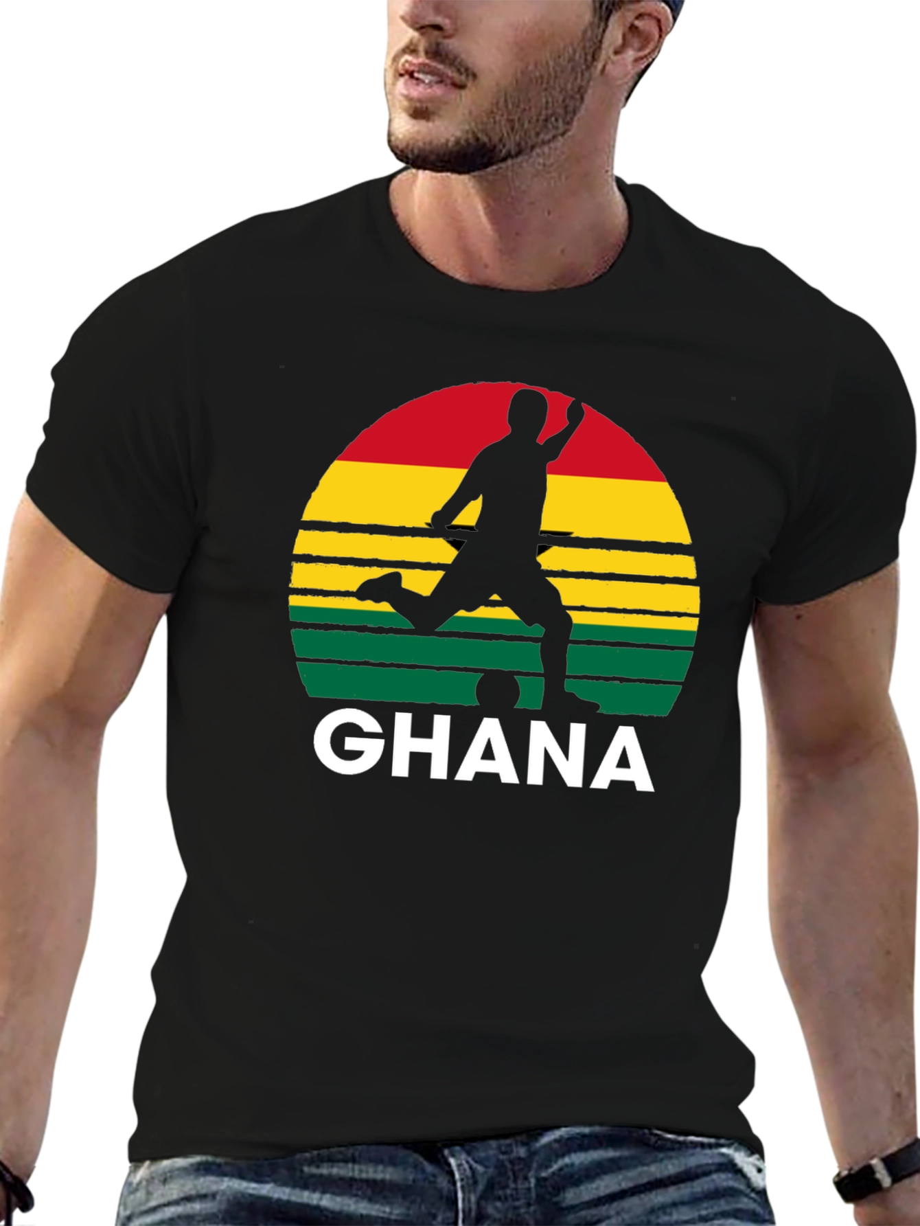 Ghana Soccer Silhouette Graphic Tee