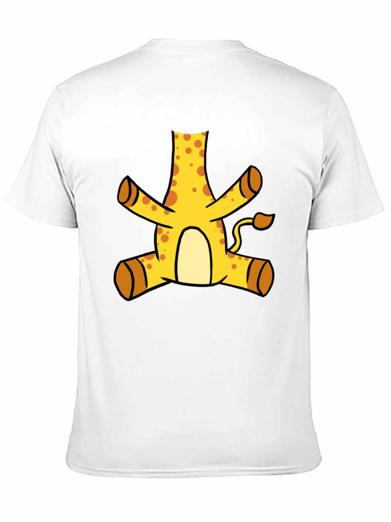 Funny Giraffe Cartoon Black T-Shirt