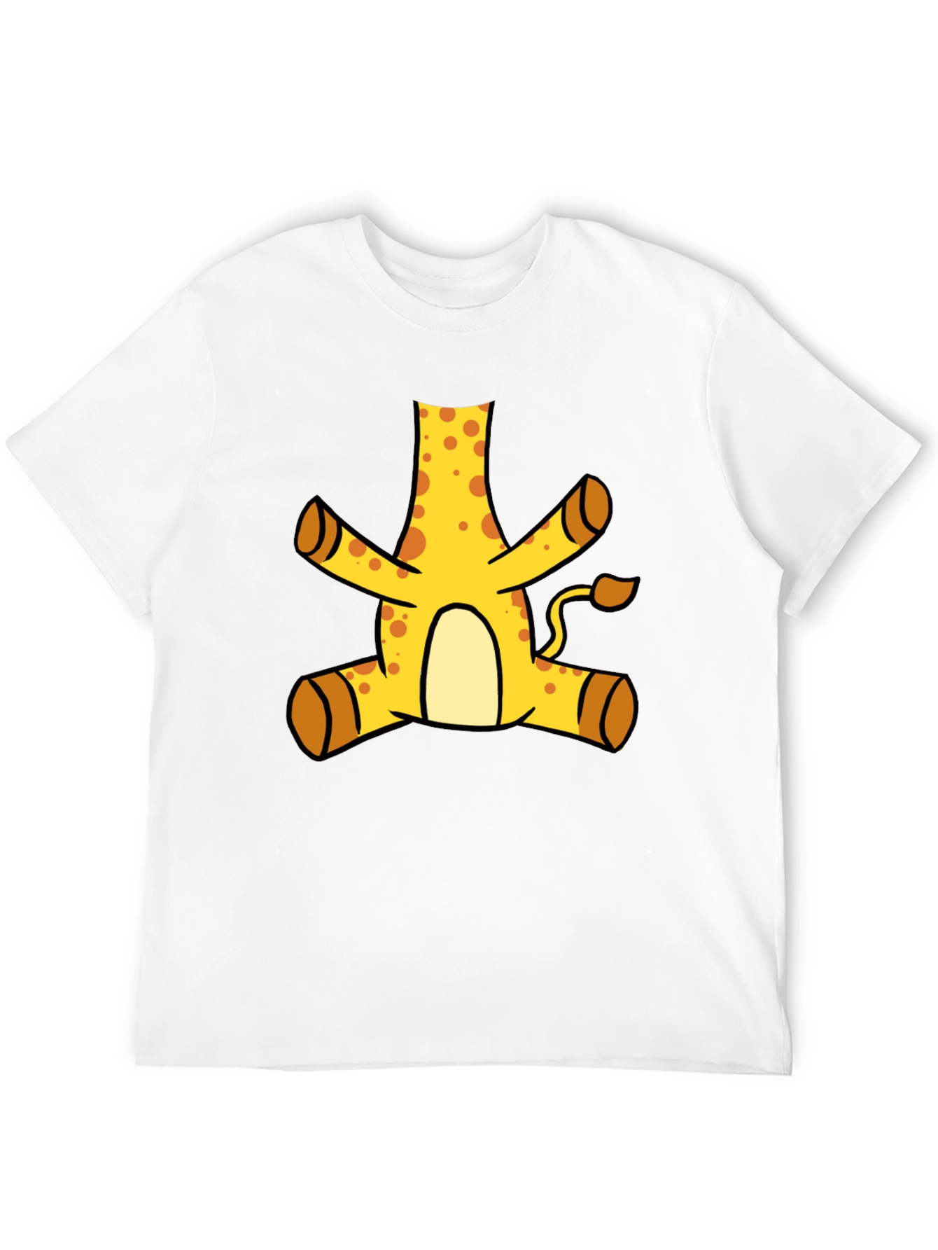 Funny Giraffe Cartoon Black T-Shirt