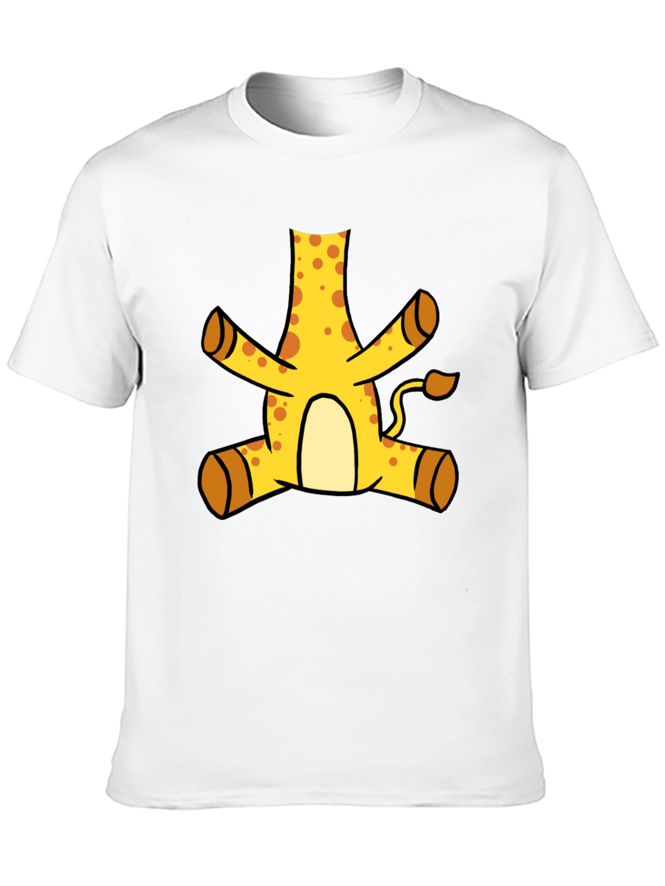 Funny Giraffe Cartoon Black T-Shirt