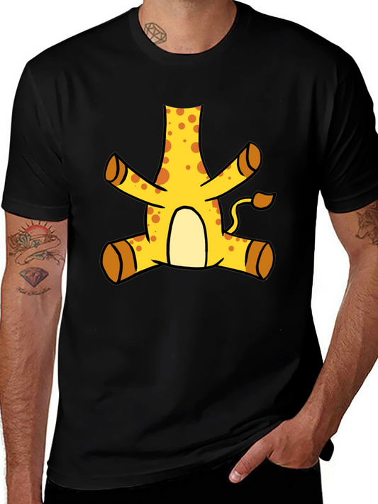Funny Giraffe Cartoon Black T-Shirt